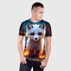 Футболка спортивная мужская Песец в огне, цвет: 3D-принт — фото 2