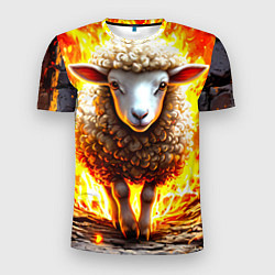 Футболка спортивная мужская Овечка в огне, цвет: 3D-принт