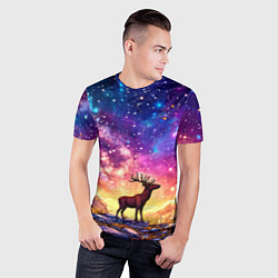 Футболка спортивная мужская Лось и звездное небо, цвет: 3D-принт — фото 2