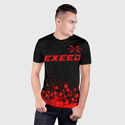 Футболка спортивная мужская Exeed - red gradient посередине, цвет: 3D-принт — фото 2