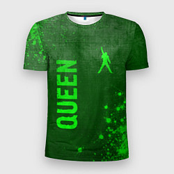 Футболка спортивная мужская Queen - green gradient вертикально, цвет: 3D-принт