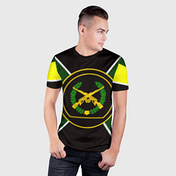 Футболка спортивная мужская Мотострелковые войска: шеврон без текста, цвет: 3D-принт — фото 2