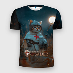 Футболка спортивная мужская Stronghold Crusader рыцарь котенок, цвет: 3D-принт