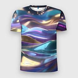 Мужская спорт-футболка Космические мягкие волны