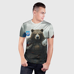 Футболка спортивная мужская Великан Руси медведь, цвет: 3D-принт — фото 2