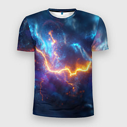 Мужская спорт-футболка Космическая молния текстура