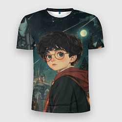 Футболка спортивная мужская Гарри Поттер и ночной город, цвет: 3D-принт