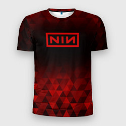 Футболка спортивная мужская Nine Inch Nails red poly, цвет: 3D-принт