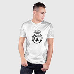 Футболка спортивная мужская Real Madrid white poly, цвет: 3D-принт — фото 2