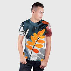Футболка спортивная мужская Контрастные листья, цвет: 3D-принт — фото 2