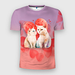 Футболка спортивная мужская Мурчащая любовь, цвет: 3D-принт