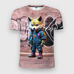 Футболка спортивная мужская Уличный лисёнок на своём районе, цвет: 3D-принт