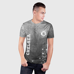 Футболка спортивная мужская Chelsea - grey gradient вертикально, цвет: 3D-принт — фото 2