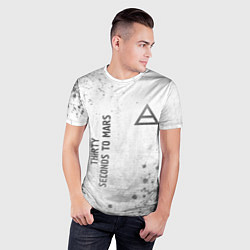 Футболка спортивная мужская Thirty Seconds to Mars - white gradient вертикальн, цвет: 3D-принт — фото 2