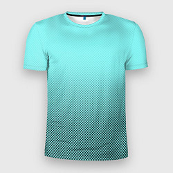Мужская спорт-футболка Градиент текстура с точками голубой