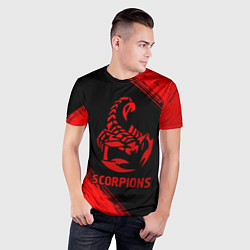 Футболка спортивная мужская Scorpions - red gradient, цвет: 3D-принт — фото 2