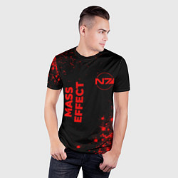 Футболка спортивная мужская Mass Effect - red gradient вертикально, цвет: 3D-принт — фото 2