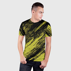 Футболка спортивная мужская The color is black and yellow, цвет: 3D-принт — фото 2