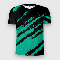 Футболка спортивная мужская The color is black and turquoise, цвет: 3D-принт
