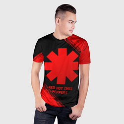 Футболка спортивная мужская Red Hot Chili Peppers - red gradient, цвет: 3D-принт — фото 2