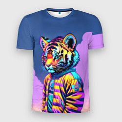 Футболка спортивная мужская Cool tiger cub - pop art, цвет: 3D-принт