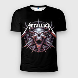 Футболка спортивная мужская Metallica - cool skull with horns, цвет: 3D-принт