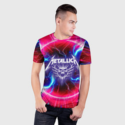 Футболка спортивная мужская Metallica - neon glow, цвет: 3D-принт — фото 2