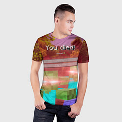 Футболка спортивная мужская Try again - Minecraft, цвет: 3D-принт — фото 2