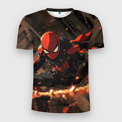 Футболка спортивная мужская Человек паук скользит, цвет: 3D-принт