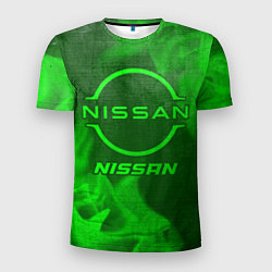 Футболка спортивная мужская Nissan - green gradient, цвет: 3D-принт