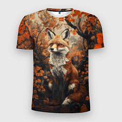 Футболка спортивная мужская Лис в лесной чаще, цвет: 3D-принт