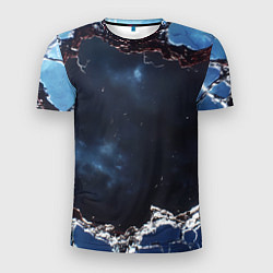 Мужская спорт-футболка Объемная дыра в стене текстура