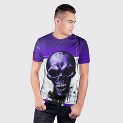 Футболка спортивная мужская Пурпурный зловещий череп, цвет: 3D-принт — фото 2