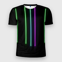 Футболка спортивная мужская Neon stripes, цвет: 3D-принт