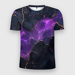 Мужская спорт-футболка Фиолетовый разлом с молниями