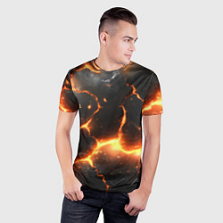 Футболка спортивная мужская Лава и разлом плит, цвет: 3D-принт — фото 2