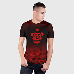 Футболка спортивная мужская FNAF red poly, цвет: 3D-принт — фото 2