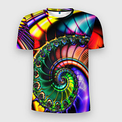 Футболка спортивная мужская Фрактальный узор неоновый, цвет: 3D-принт