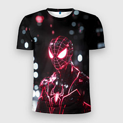 Футболка спортивная мужская Человек-паук в красно-черном костюме, цвет: 3D-принт