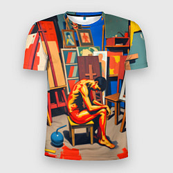 Футболка спортивная мужская Художник в мастерской, цвет: 3D-принт