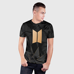 Футболка спортивная мужская BTS golden poly, цвет: 3D-принт — фото 2