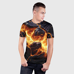 Футболка спортивная мужская Золотая лава текстура, цвет: 3D-принт — фото 2