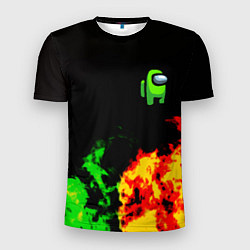 Футболка спортивная мужская Амонг ас огненная текстура, цвет: 3D-принт