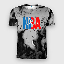 Футболка спортивная мужская NASA неоновый огонь, цвет: 3D-принт