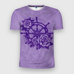 Футболка спортивная мужская Штурвал в розах, цвет: 3D-принт