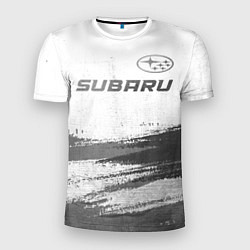 Футболка спортивная мужская Subaru - white gradient посередине, цвет: 3D-принт