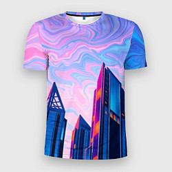 Футболка спортивная мужская Абстракция с небоскребами, цвет: 3D-принт