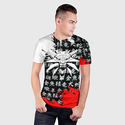 Футболка спортивная мужская Ведьмак япония краски, цвет: 3D-принт — фото 2