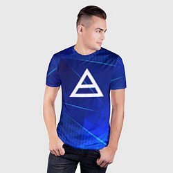 Футболка спортивная мужская Thirty Seconds to Mars blue poly, цвет: 3D-принт — фото 2