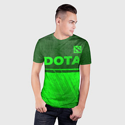 Футболка спортивная мужская Dota - green gradient посередине, цвет: 3D-принт — фото 2